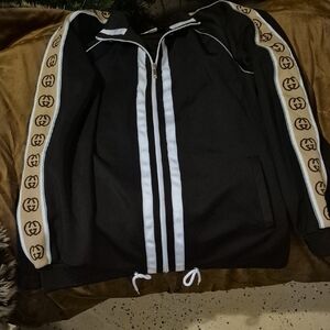 Gucci Black Jacket with White and Tan Details